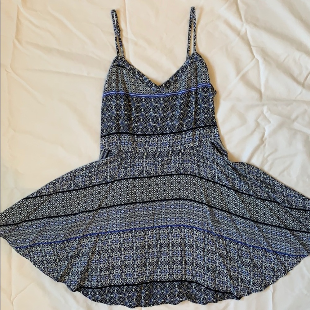Black and Blue Patterned Summer Dress